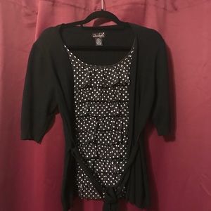 Casual business blouse with attached cardigan XL